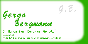 gergo bergmann business card